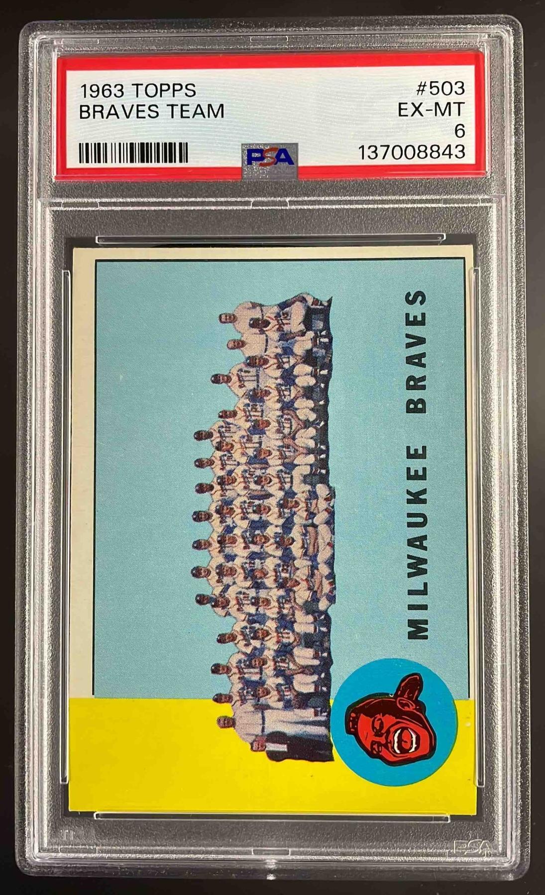 1963 Topps #503 Milwaukee Braves PSA 6