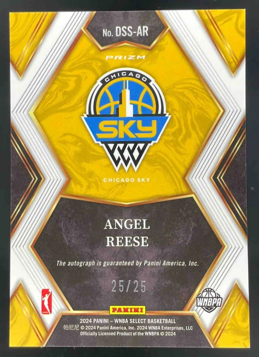 2024 Select WNBA Draft Selections Tie Dye Prizms #DSS-AR Angel Reese RC Auto /25 - Image 2