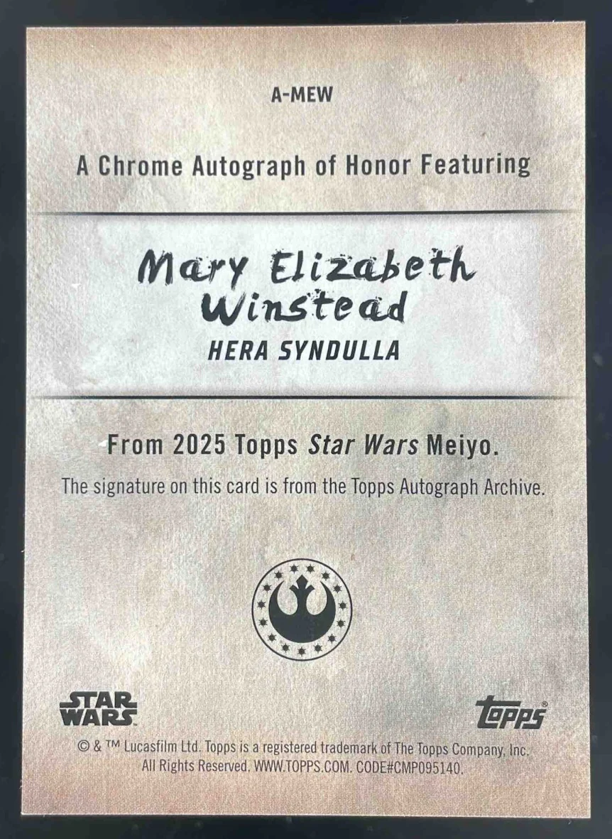 2025 Topps Star Wars Meiyo Chrome Autograph Mary Elizabeth Winstead Auto /200 - Image 2