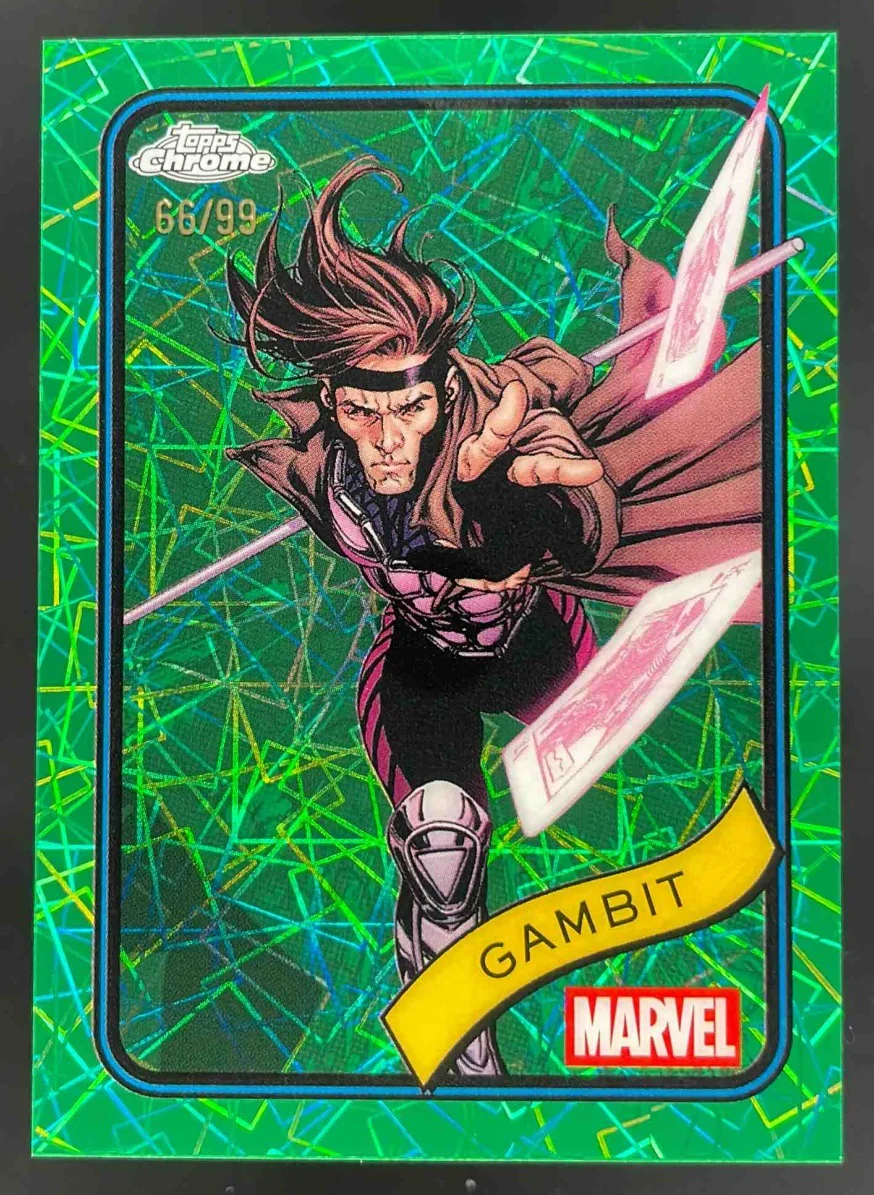 2025 Topps Chrome Marvel Hulk Green Lazer Refractor #105 Gambit /99