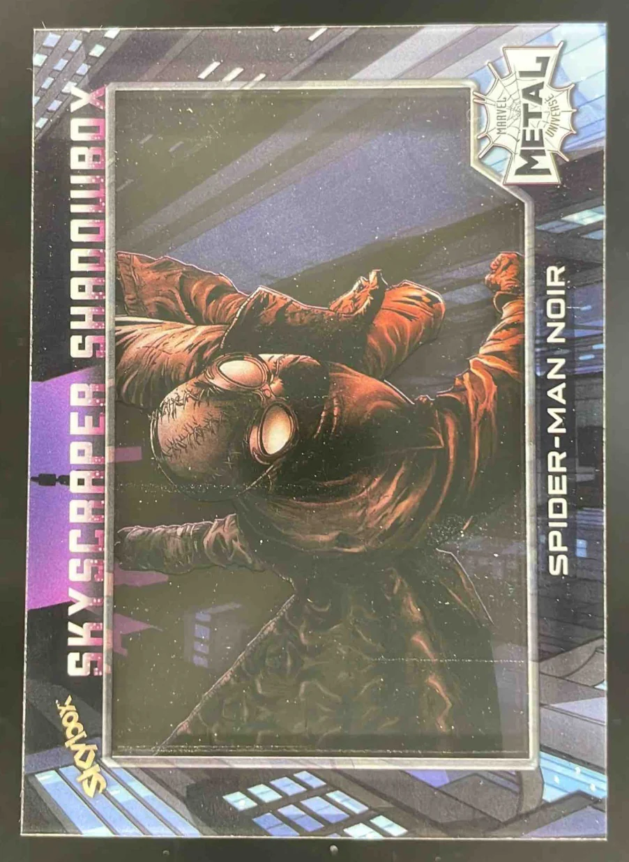 2021 Skybox Metal Universe Marvel Skyscraper Shadow Box #SS29 Spider-Man Noir