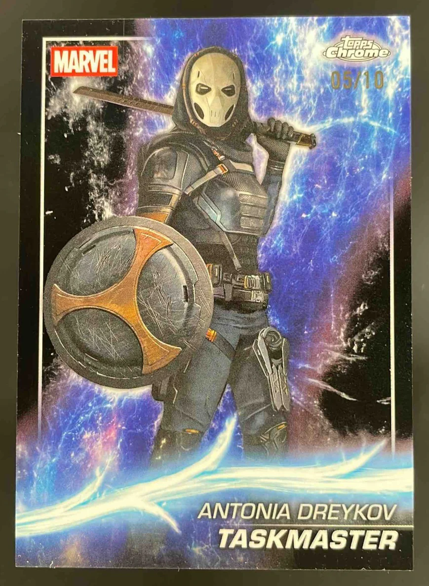 2025 Topps Chrome Marvel Studios Black Refractor #185 Taskmaster /10