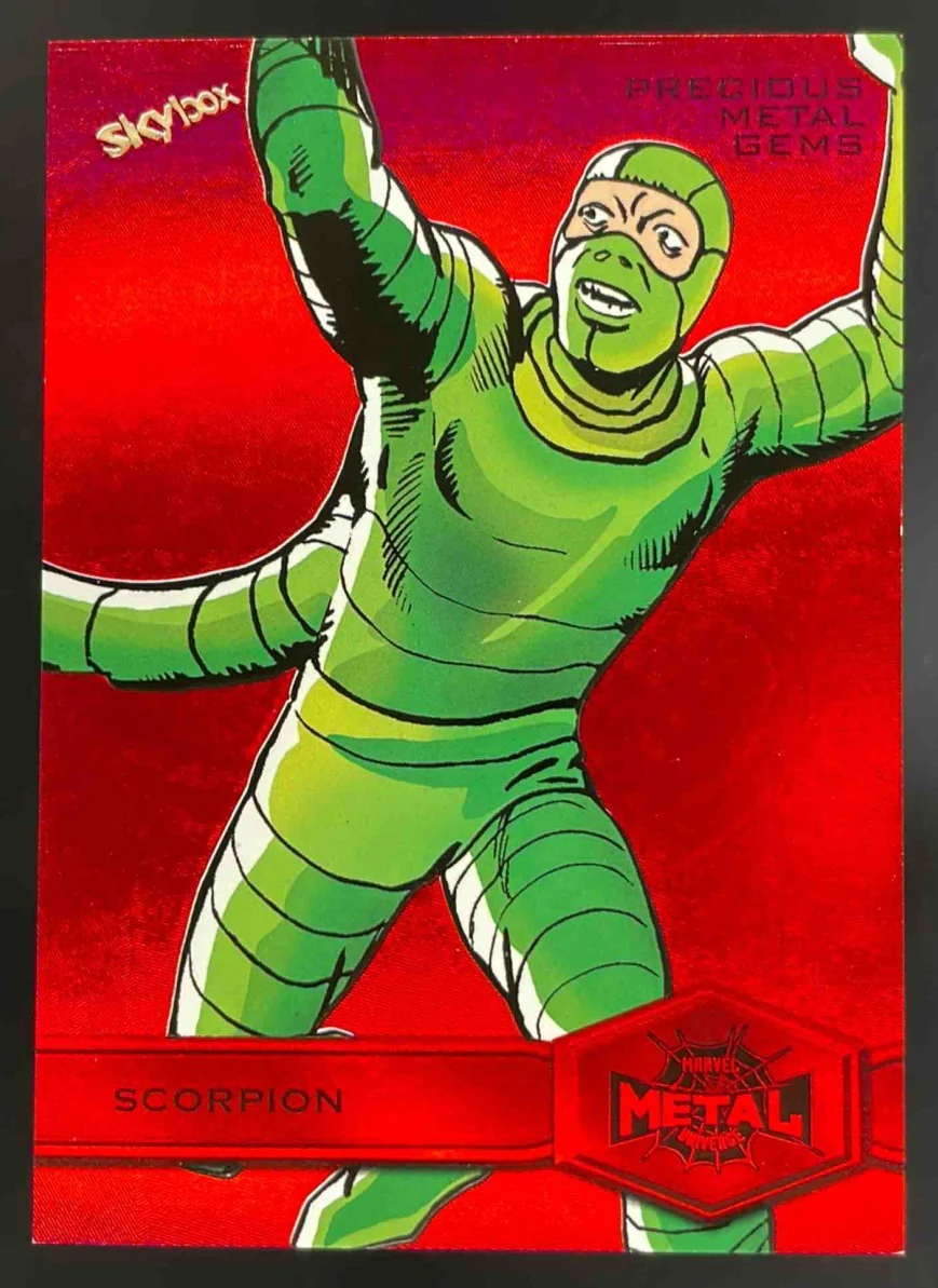2021 Skybox Metal Universe Marvel Precious Metal Gems Red #73 Scorpion /100