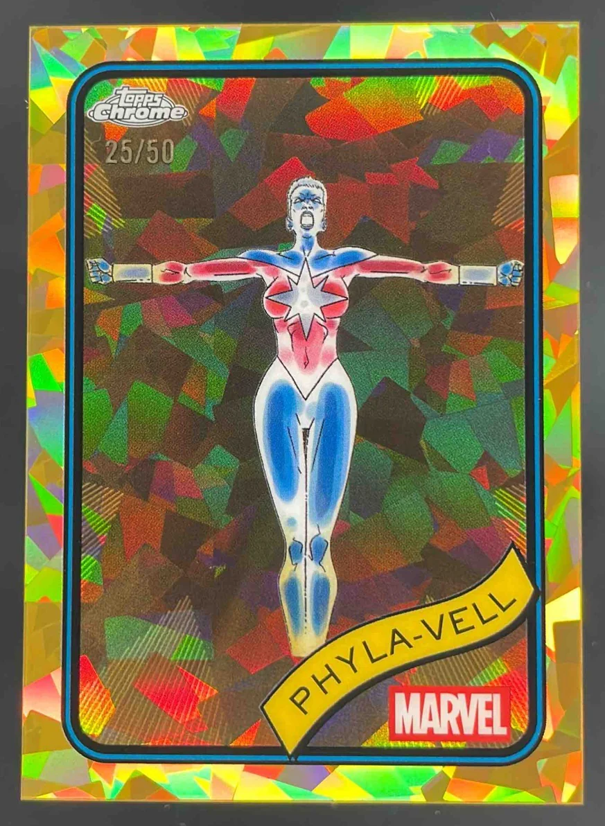2025 Topps Chrome Marvel Sapphire Gold Sapphire Refractor #78 Phyla-Vell /50