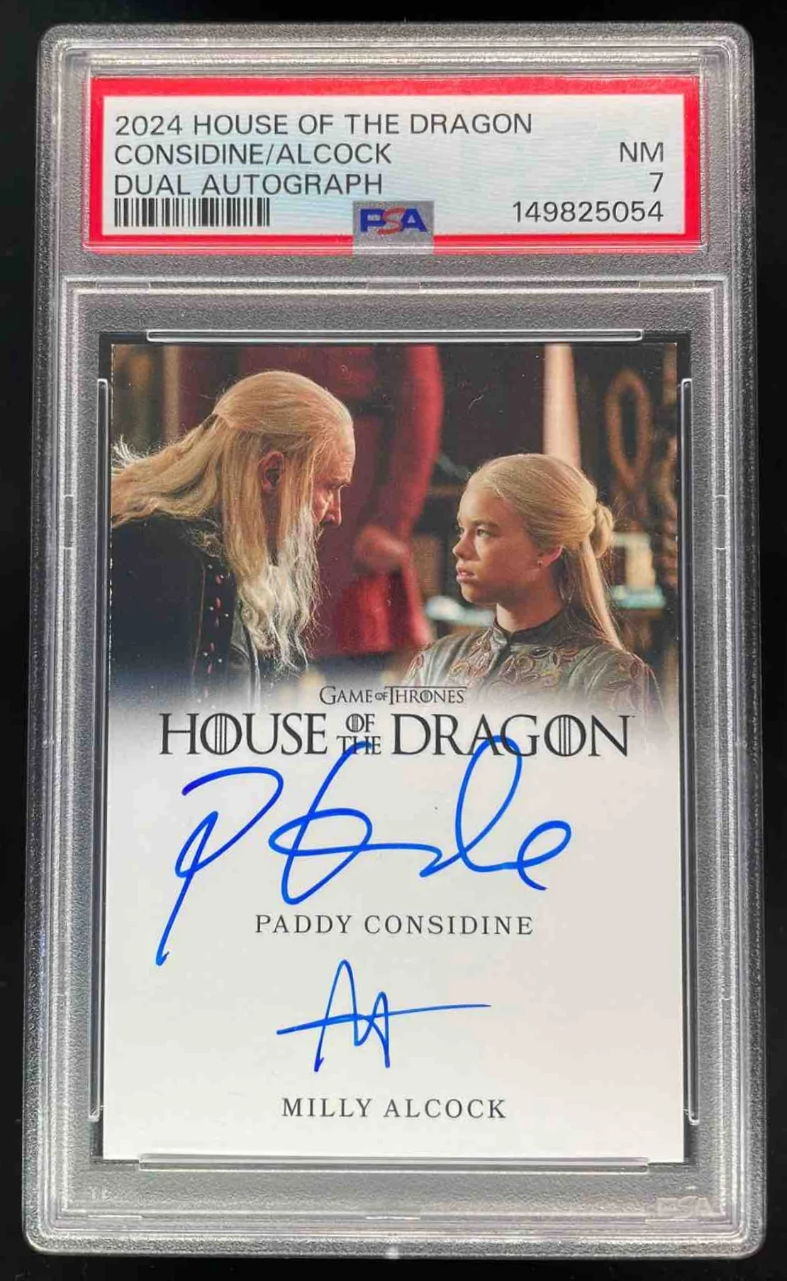 2024 House of the Dragon Dual Auto Paddy Considine Milly Alcock PSA 7