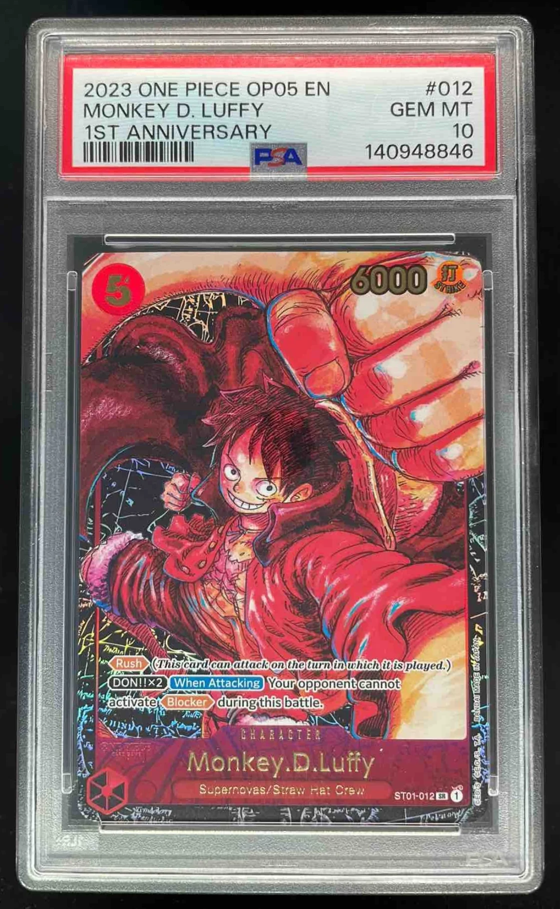 2023 One Piece 1st Anniversary #012 Monkey D Luffy PSA 10