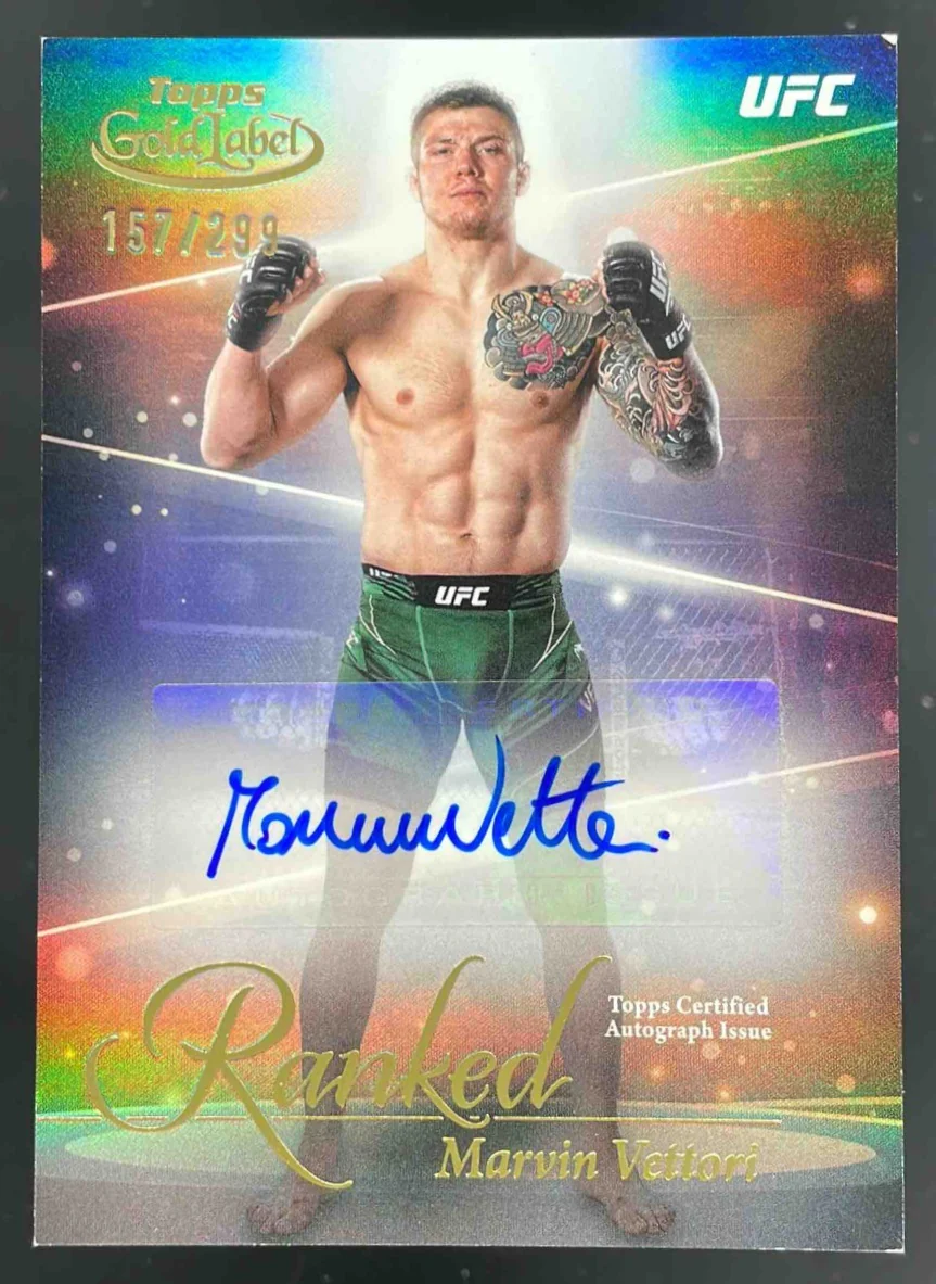 2024 Topps Gold Label UFC Ranked Ink #RIK-MVI Marvin Vettori Auto /299