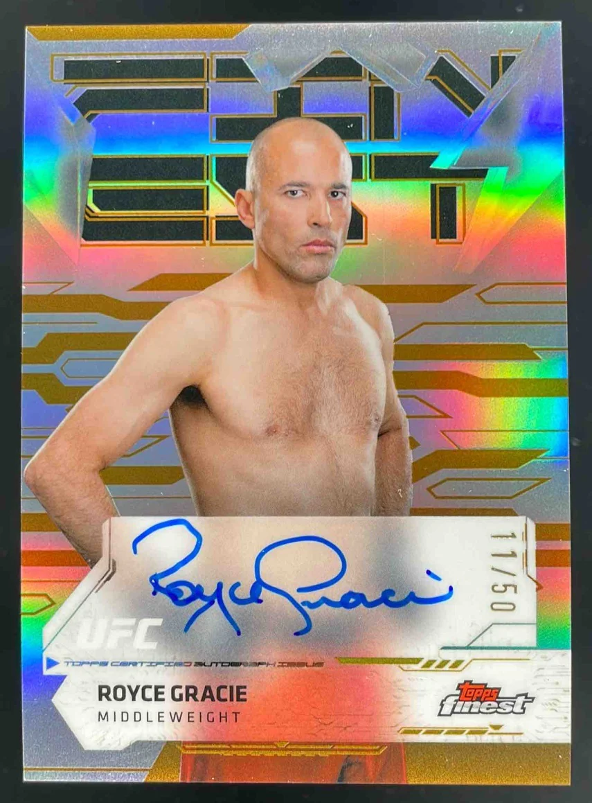 2025 Topps UFC Finest Autographs Gold Refractor #FA-RG Royce Gracie Auto /50