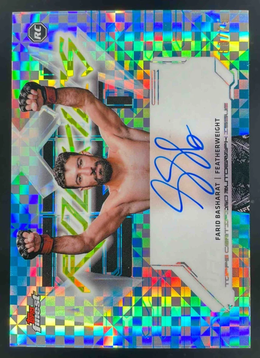 2025 Topps UFC Finest Rookie Blue Checkerboard #FRAFB Farid Basharat RC Auto /75