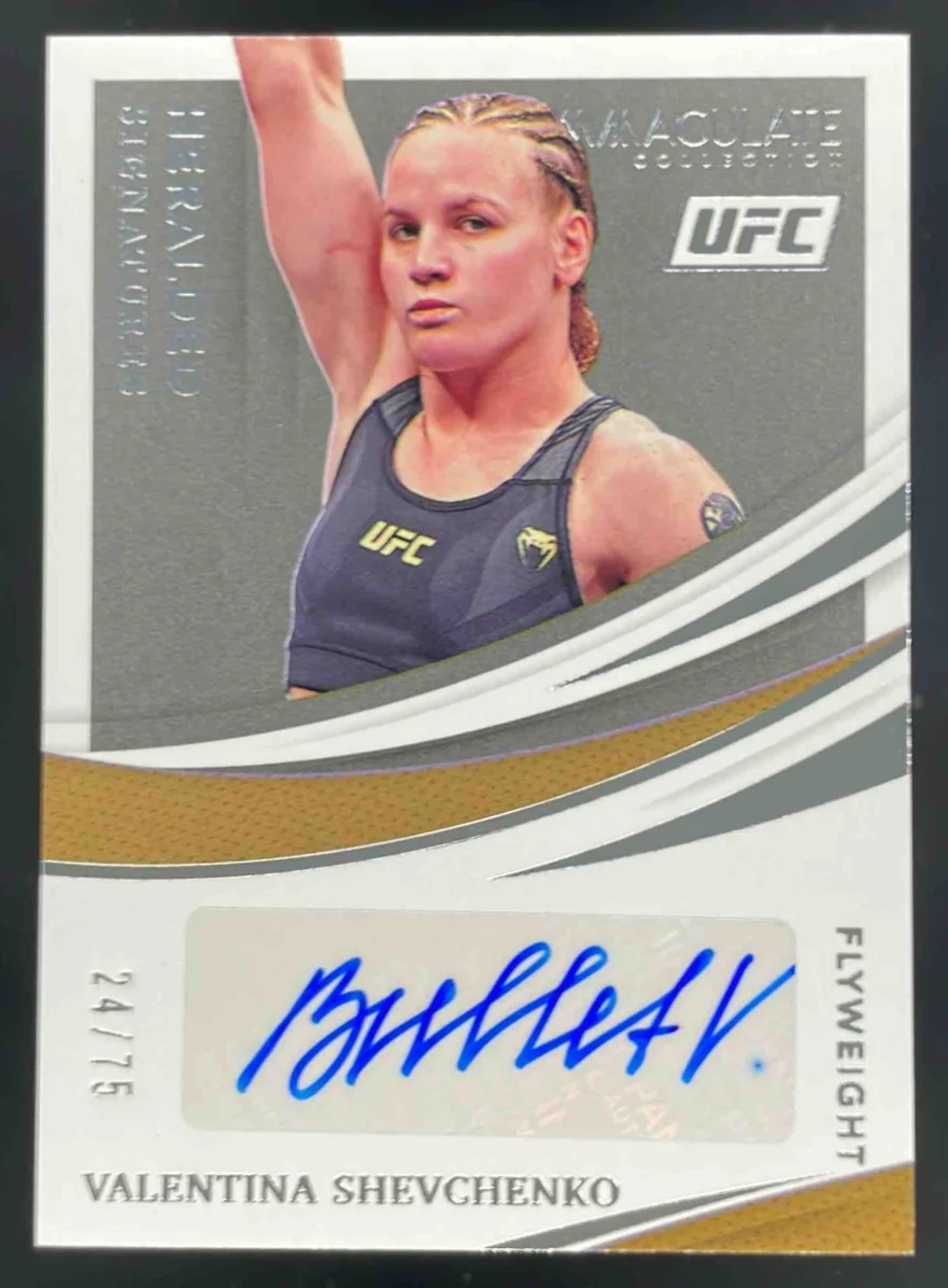 2021 Immaculate Collection UFC Heralded #HS-VSH Valentina Shevchenko Auto /75