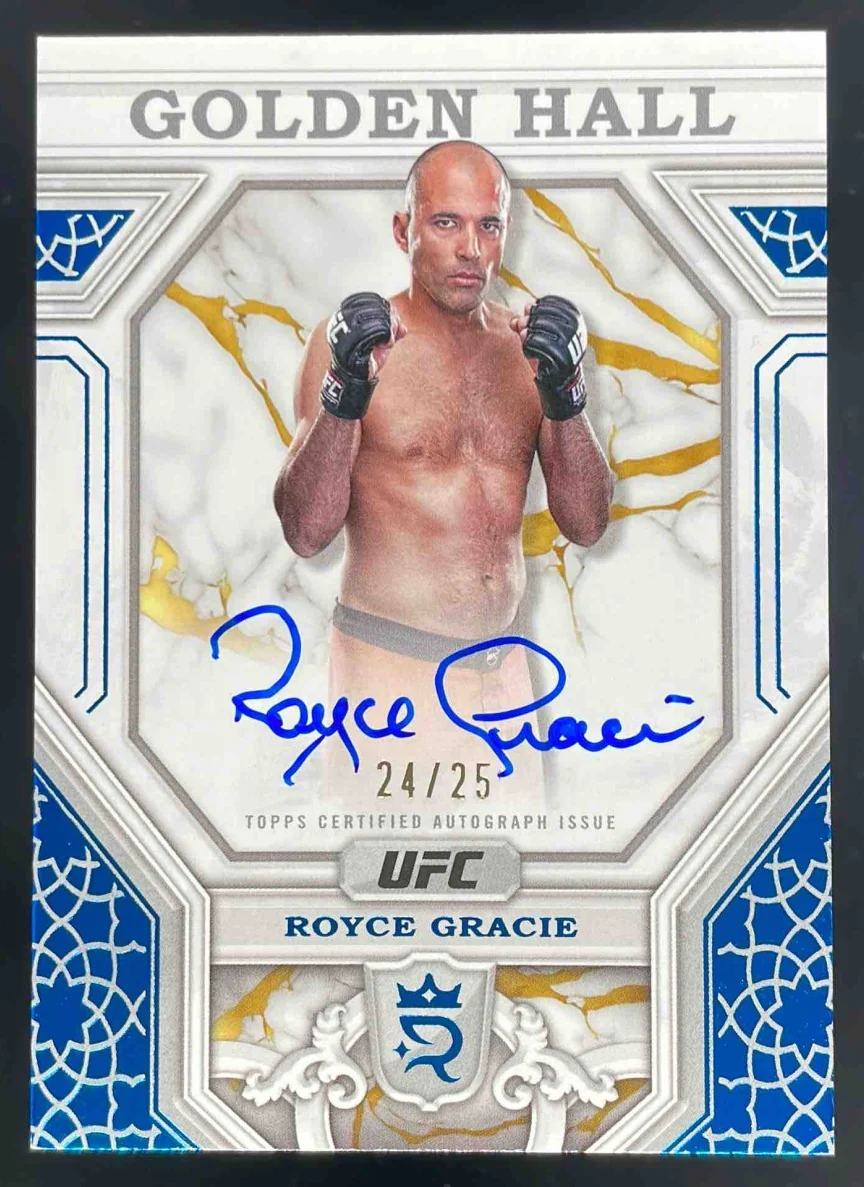 2024 Topps Royalty UFC Golden Hall Autographs Blue #GH-RG Royce Gracie Auto /25