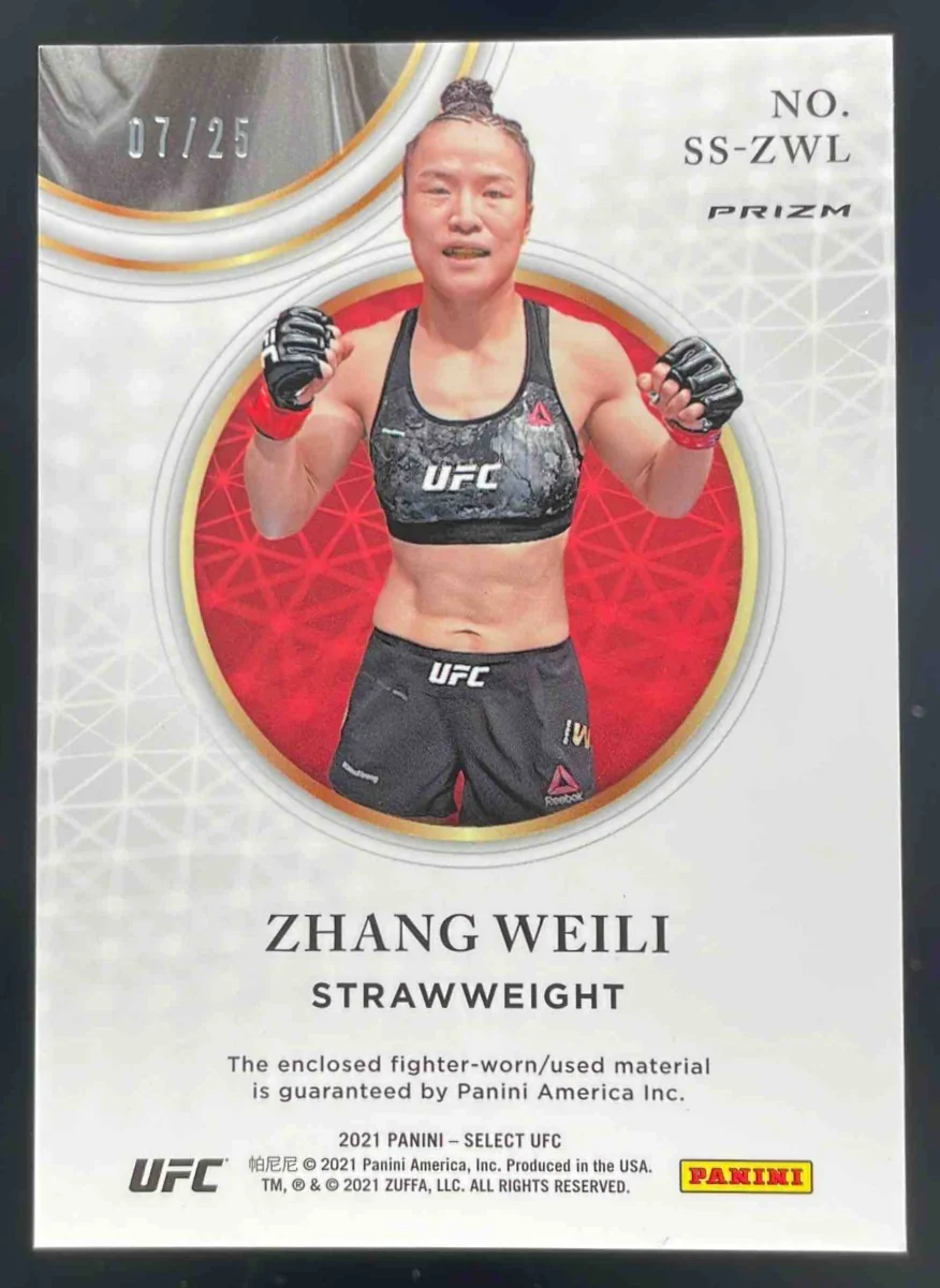 2021 Panini Select UFC Select Swatches Tie Dye Prizms #SS-ZWL Zhang Weili /25 - Image 2