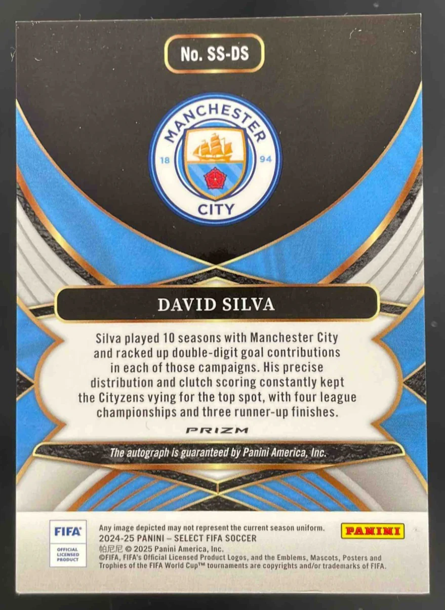 2024-25 Panini Select FIFA Select Signatures #SS-DS David Silva Auto - Image 2