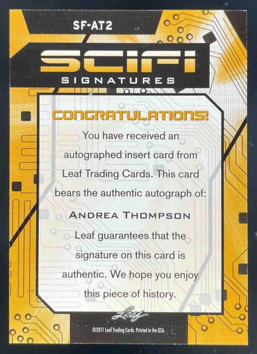 2011 Leaf Pop Century Sci Fi #SF-AT2 Andrea Thompson Auto - Image 2
