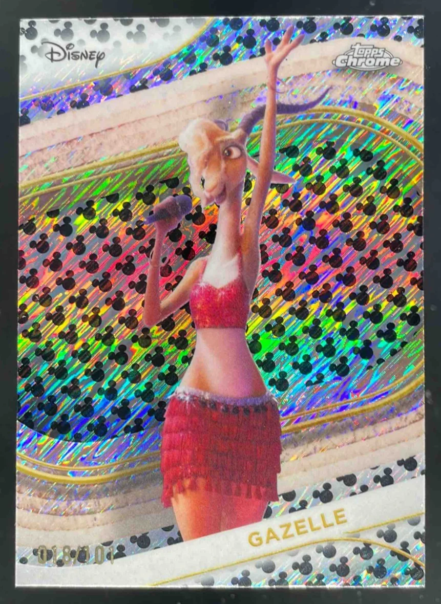 2025 Topps Chrome Disney Mickey Mouse Black & White Shimmer #172 Gazelle /101