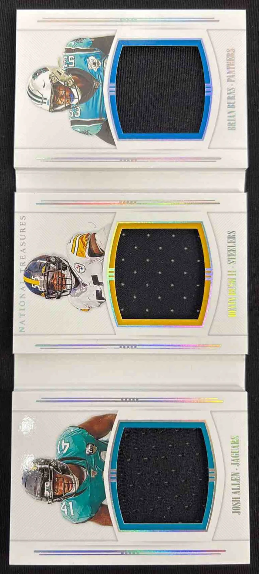 2021 National Treasures Triple Booklet Josh Allen Devin Bush Brian Burns RC /49