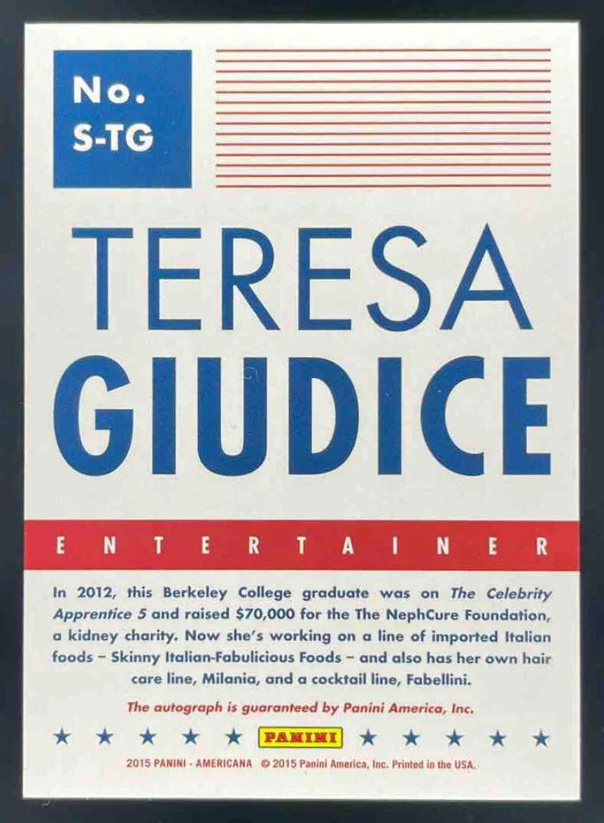 2015 Panini Americana Silver Teresa Giudice Auto - Image 2