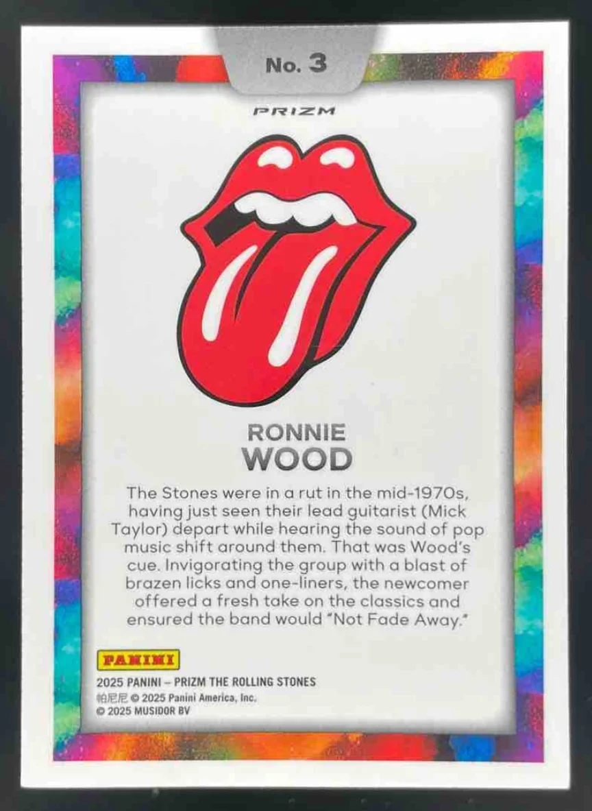 2025 Panini Prizm The Rolling Stones Color Blast #3 Ronnie Wood SSP - Image 2