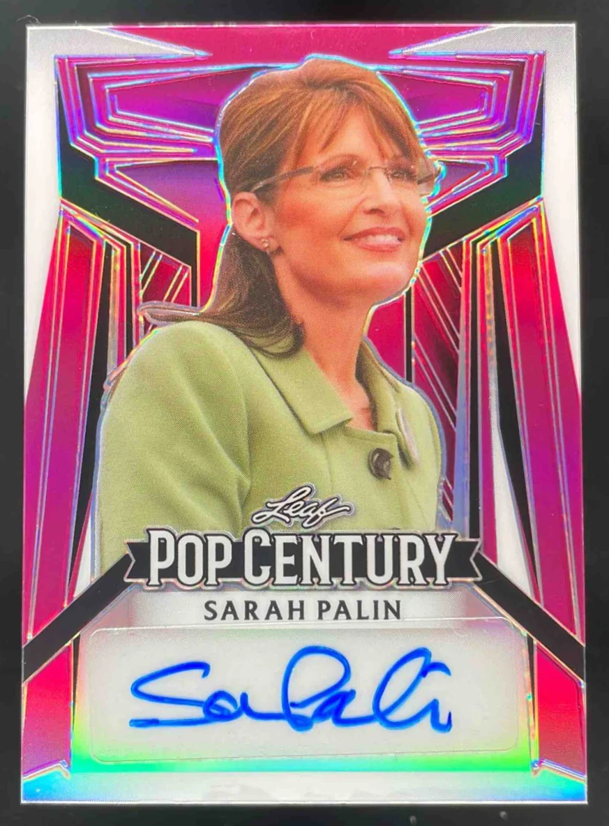 2023 Leaf Pop Century Decadence Autographs Pink #BA-SP1 Sarah Palin Auto /10