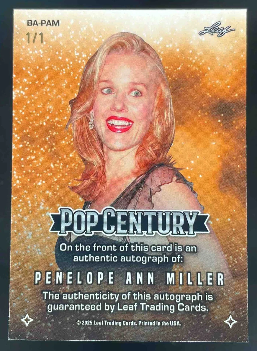 2025 Leaf Metal Pop Century Kaleidoscope Blue Penelope Ann Miller Auto 1/1 - Image 2
