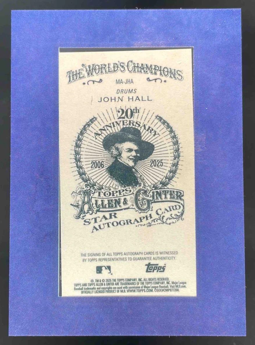 2025 Topps Allen & Ginter Framed Mini Blue Frame #MA-JHA John Hall Auto /99 - Image 2