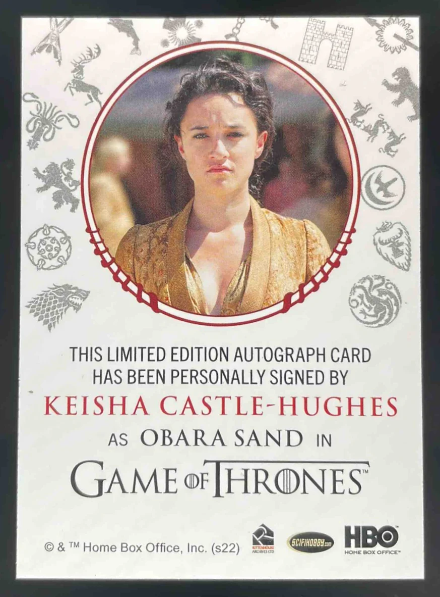 2022 Game of Thrones Red Sigil #NNO Keisha Castle-Hughes Auto - Image 2