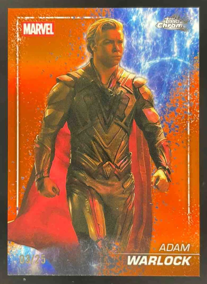 2025 Topps Chrome Marvel Studios The Snap Variation Orange #149 Adam Warlock /25