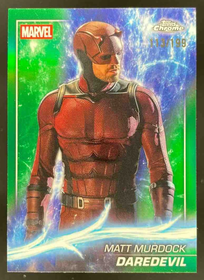 2025 Topps Chrome Marvel Studios Green Refractor #175 Daredevil /199