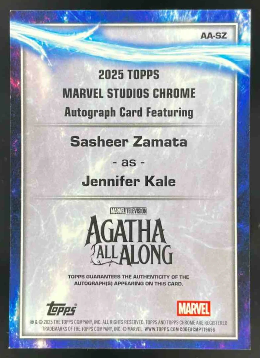 2025 Topps Chrome Marvel Studios Orange Sasheer Zamata as Jennifer Kale Auto /25 - Image 2
