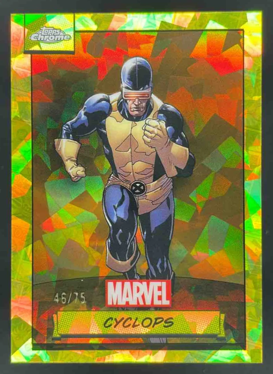 2024 Topps Chrome Marvel Sapphire Yellow Refractor #8 Cyclops /75