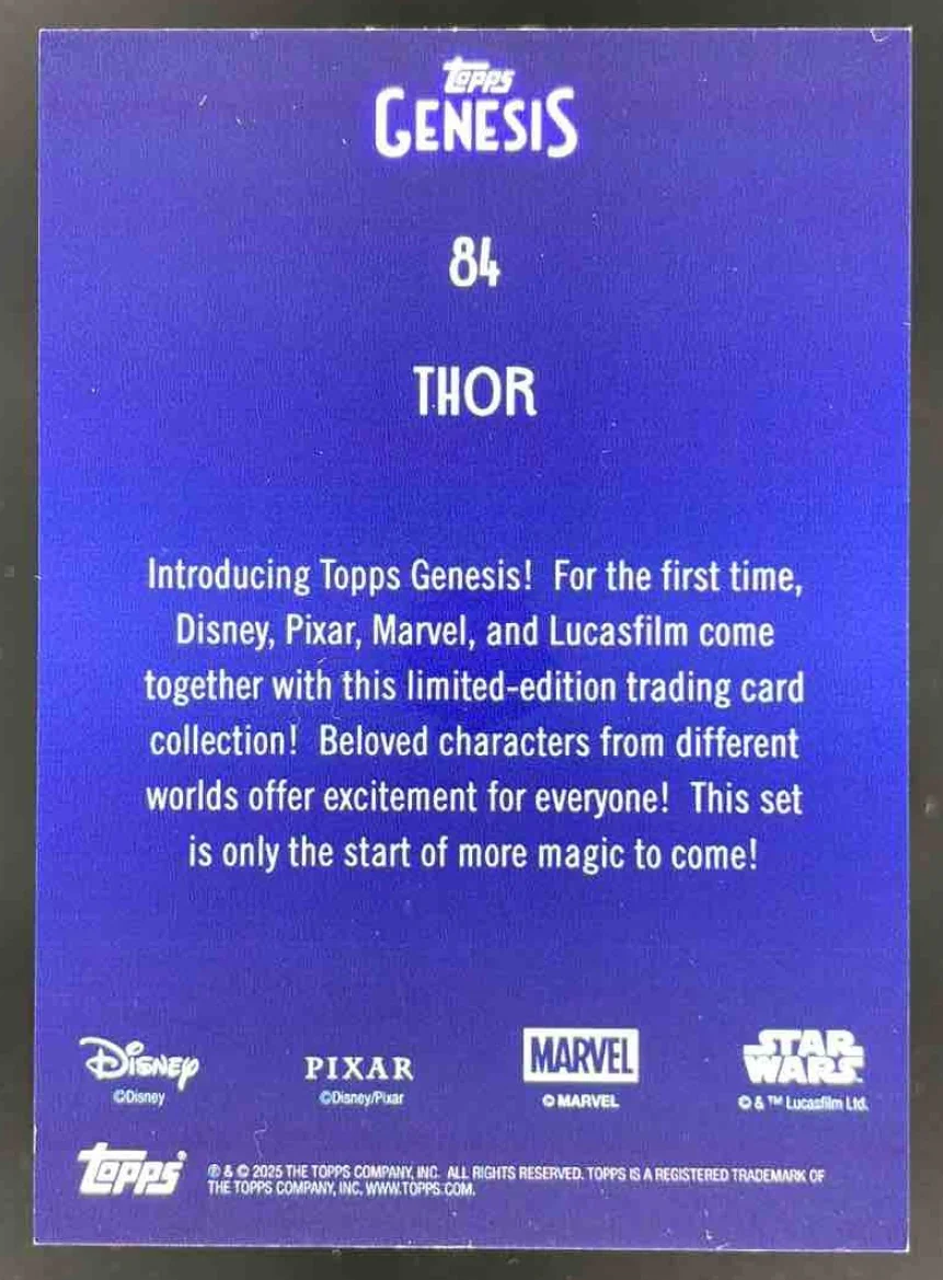 2025 Topps Disney Genesis Gold Foil #84 Thor /50 - Image 2