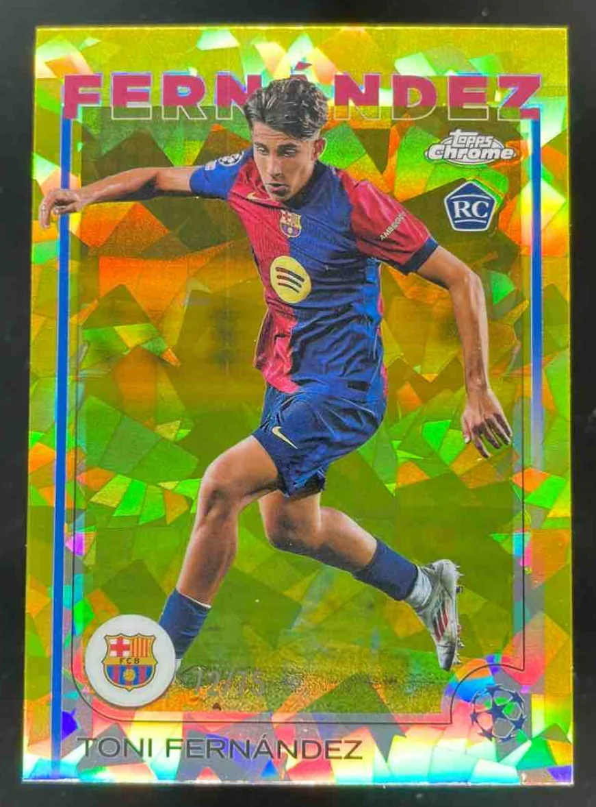 2024-25 Topps Chrome Sapphire UEFA Yellow Sapphire #85 Toni Fernandez RC /75