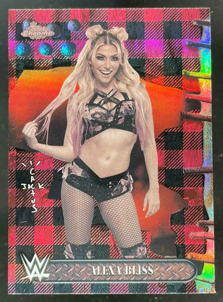 2025 Topps Chrome WWE x Cactus Jack Red and Black Refractor #33 Alexa Bliss
