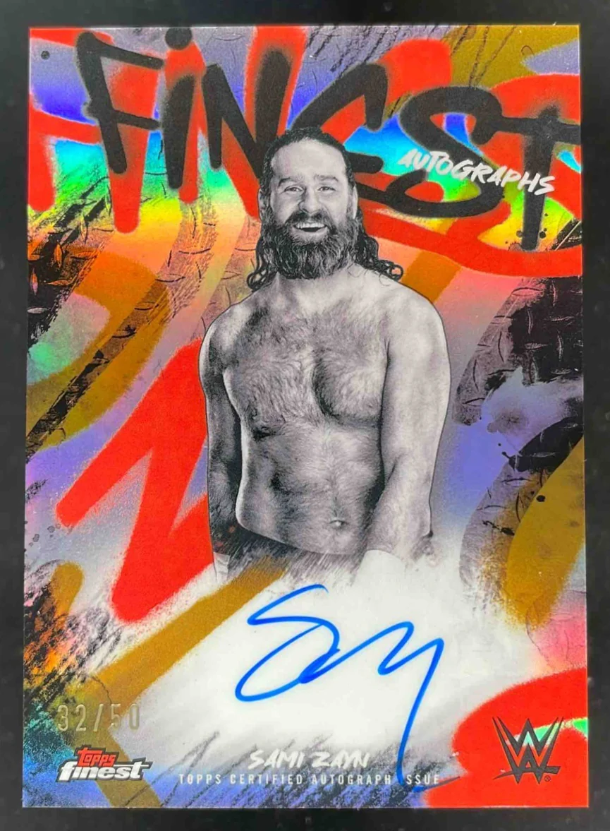 2025 Topps Finest WWE Finest Gold #FA-ZYN Sami Zayn Auto /50