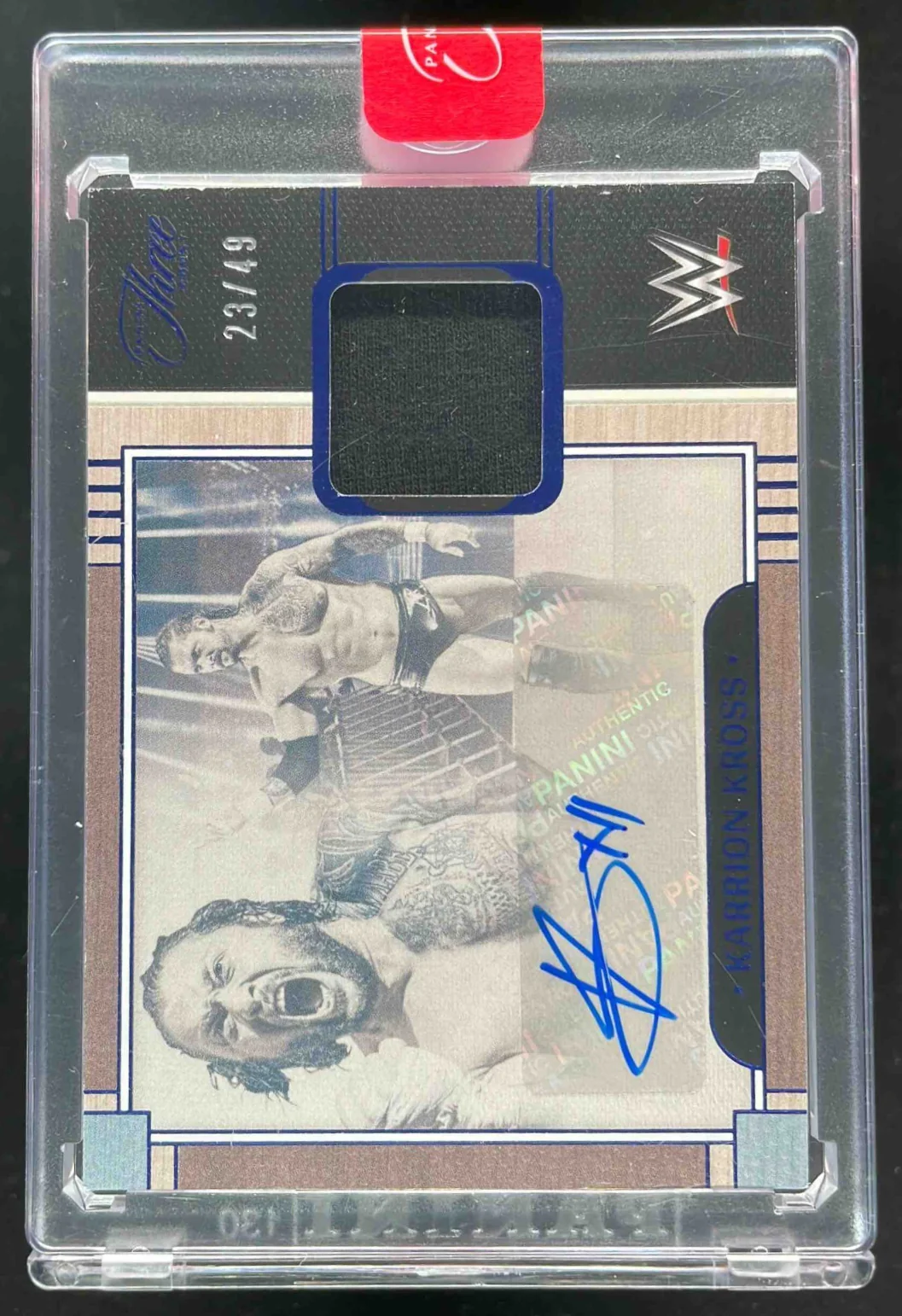 2024 Panini Three Count WWE Prime Memorabilia Blue #PMKKR Karrion Kross Auto /49