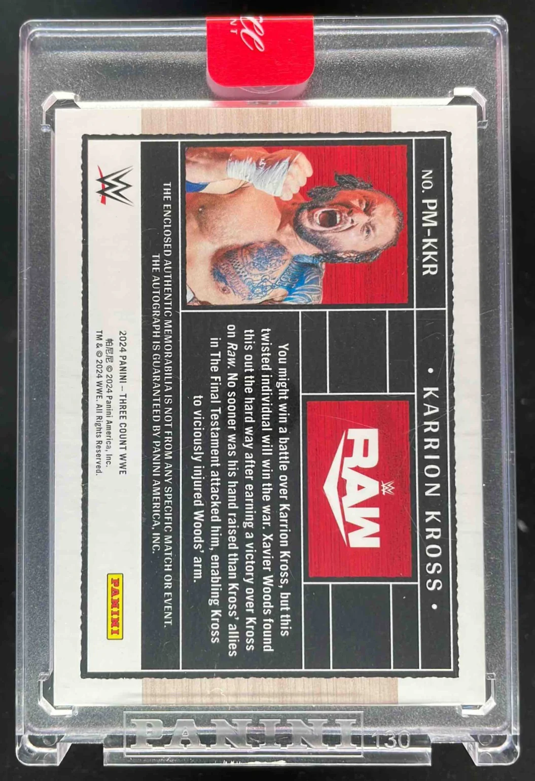 2024 Panini Three Count WWE Prime Memorabilia Blue #PMKKR Karrion Kross Auto /49 - Image 2