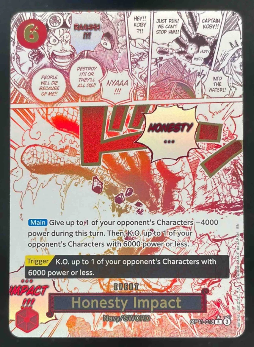 Honesty Impact Alternate Art - A Fist of Divine Speed OP11 One Piece