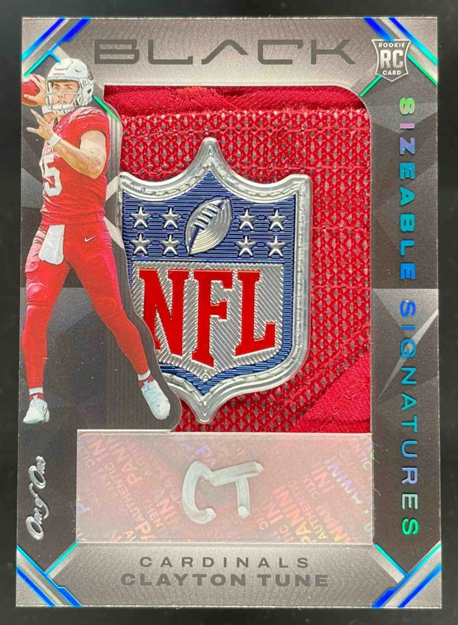 2023 Panini Black Sizeable Rookie Jersey Platinum #39 Clayton Tune RC Auto 1/1