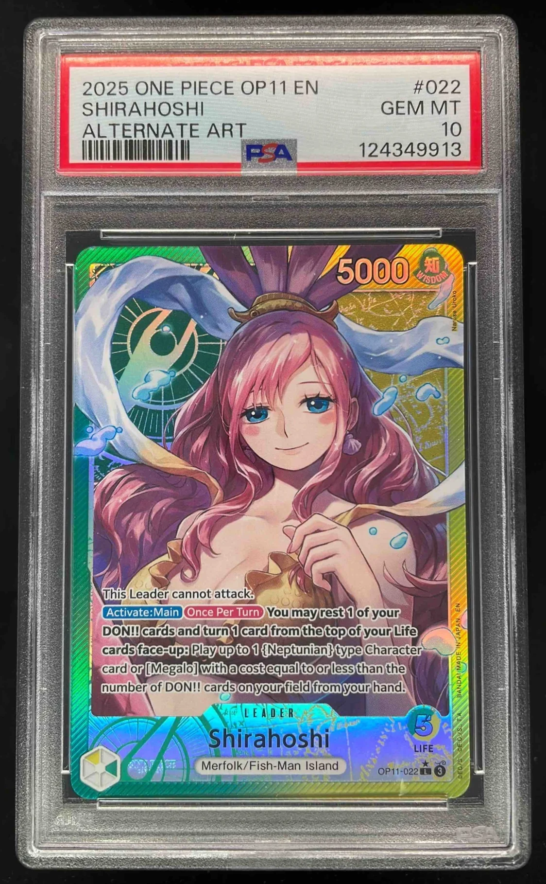 2025 One Piece OP11 EN #022 Shirahoshi Alternate Art PSA 10