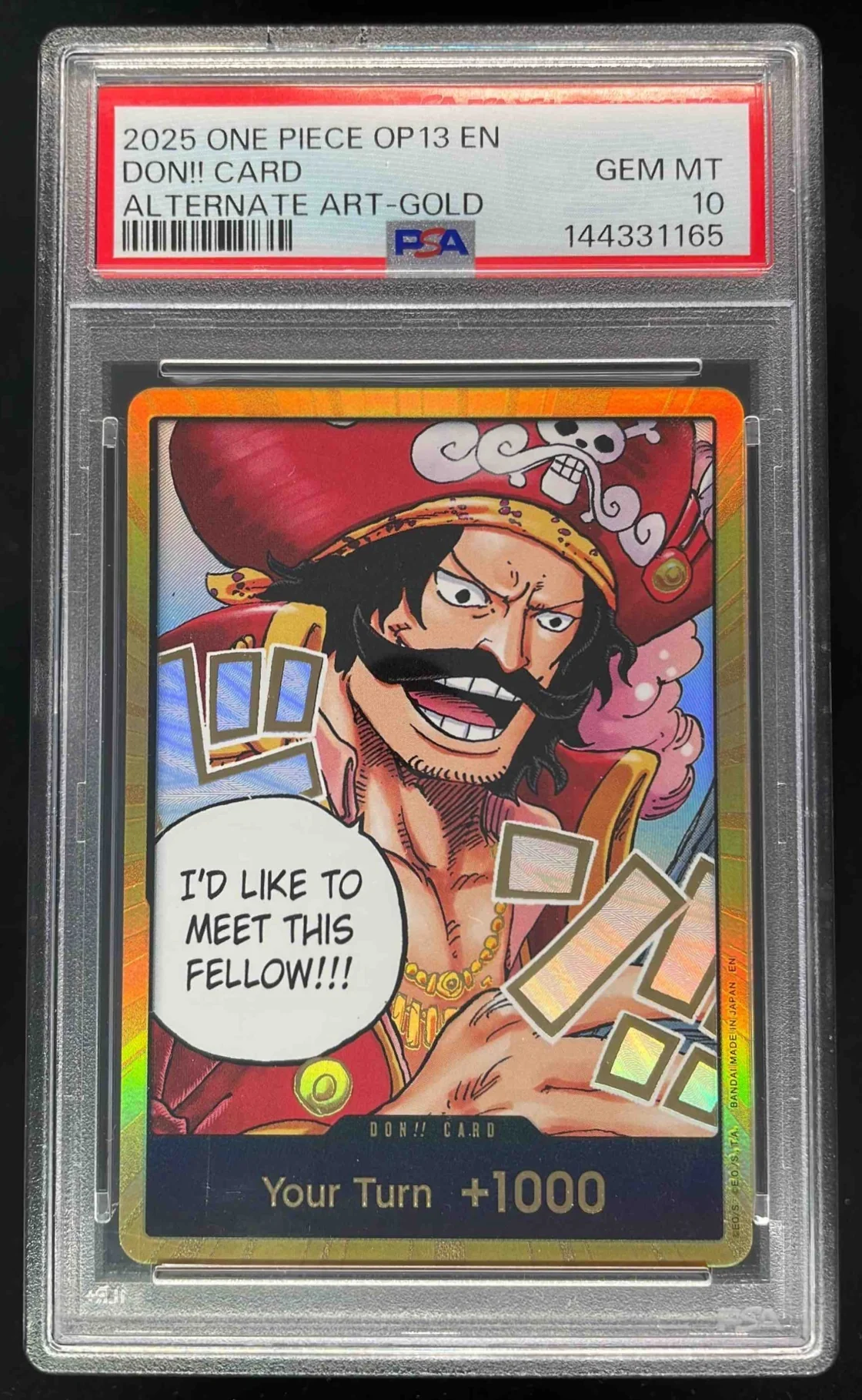 2025 One Piece OP13 EN Don!! Card Alternate Art Gold PSA 10