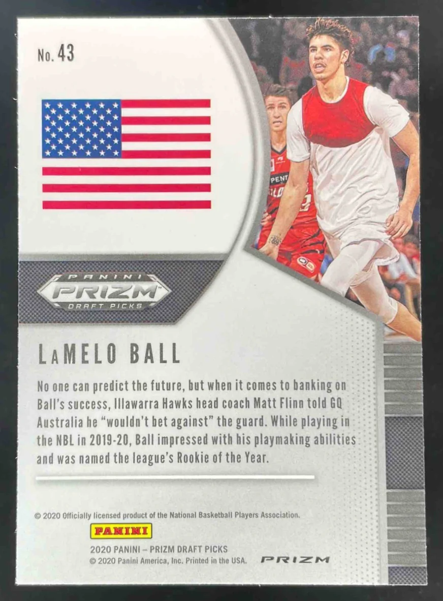 2020-21 Panini Prizm Draft Collegiate Choice Blue Yellow Green LaMelo Ball RC - Image 2
