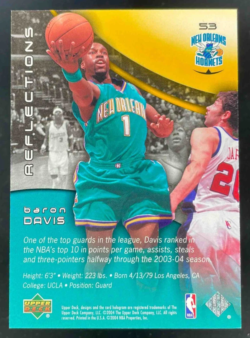 2003-04 Upper Deck Triple Dimensions Reflections Gold #53 Baron Davis /50 - Image 2