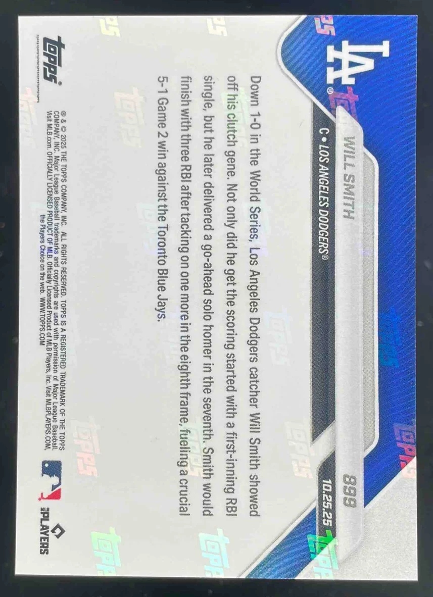 2025 Topps Now #899 Will Smith - Image 2