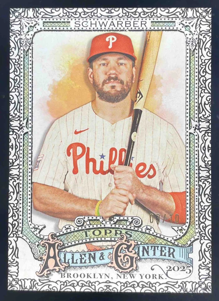 2025 Topps Allen & Ginter Black Foil Filagree #246 Kyle Schwarber /10