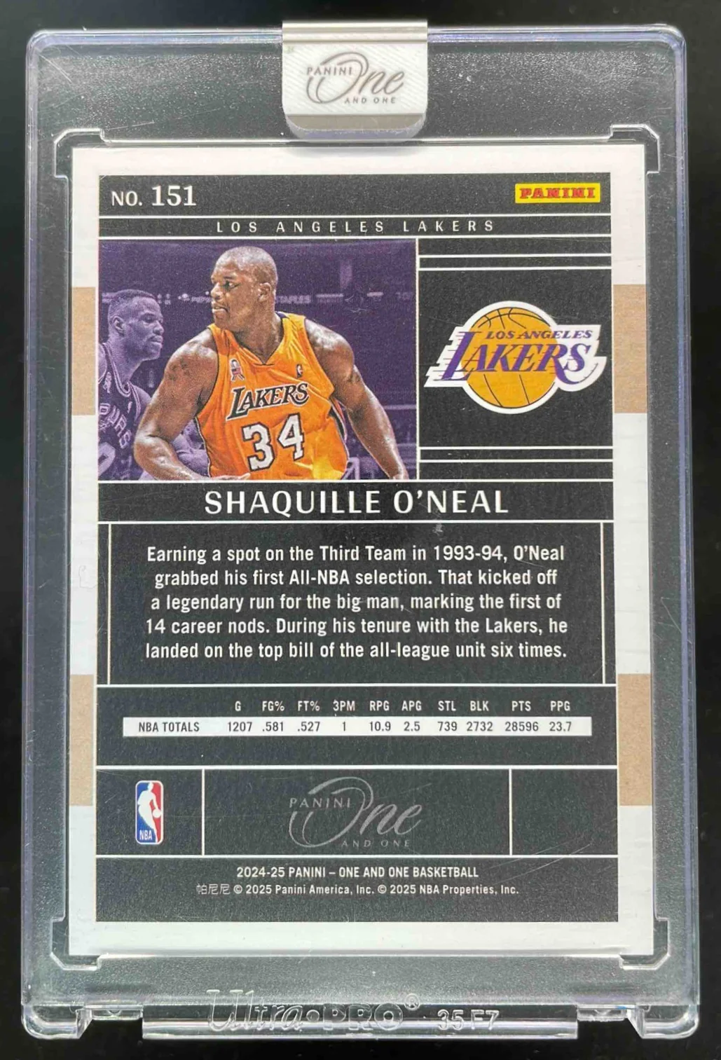 2024-25 Panini One and One Legends Green #151 Shaquille O'Neal /5 - Image 2