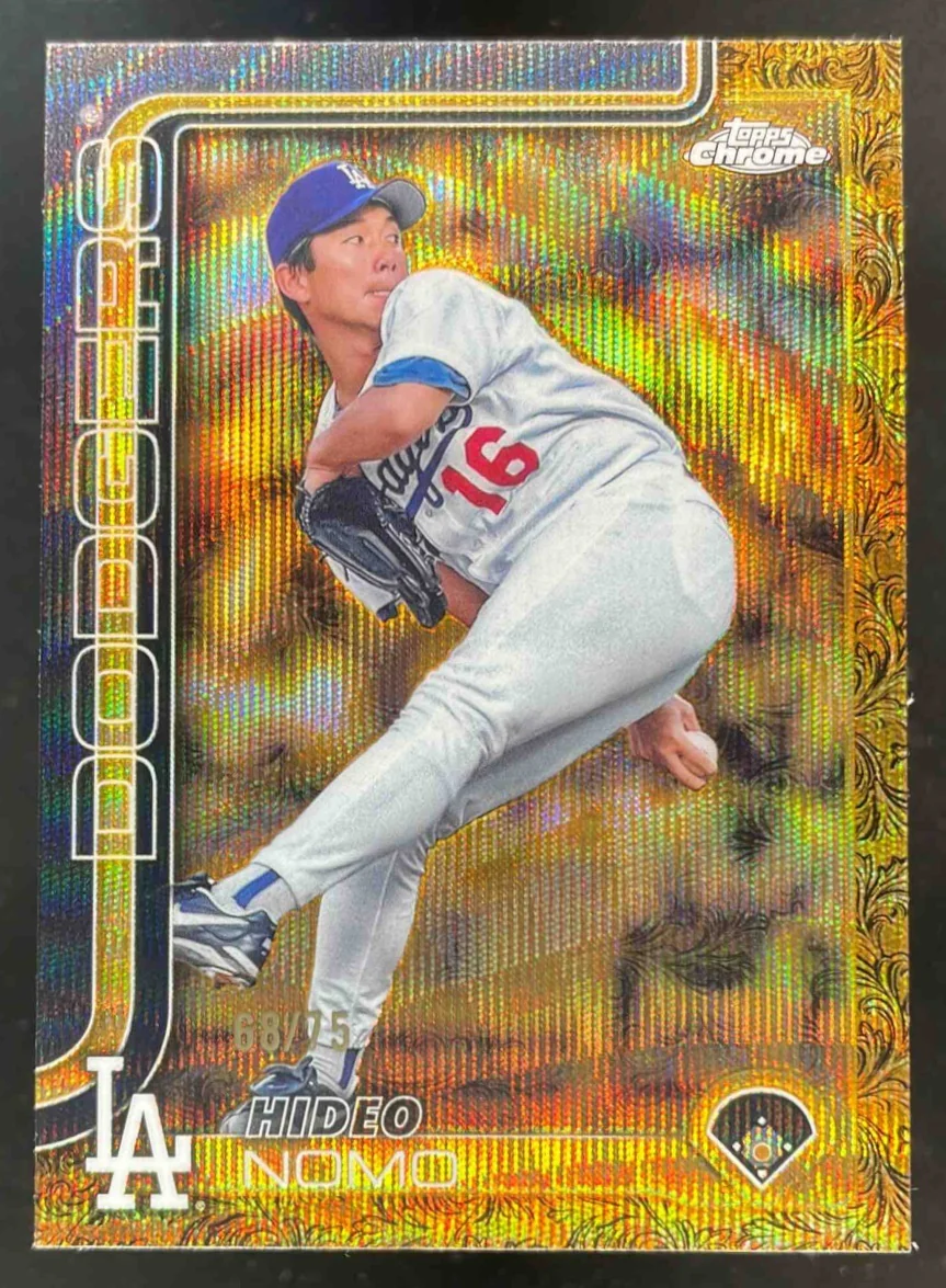 2025 Topps Gilded Collection Chrome Gold Wave Refractor #48 Hideo Nomo /75