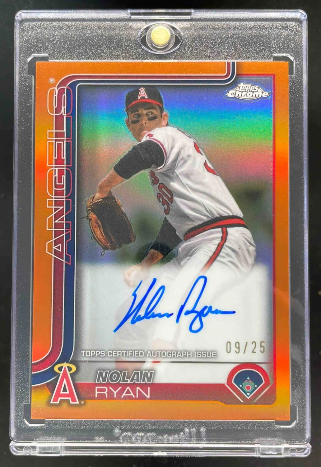 2025 Topps Chrome Legends Autograph Orange Refractor #CLA-NR Nolan Ryan Auto /25
