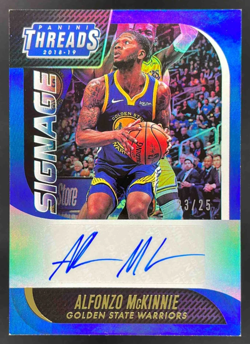 2018-19 Panini Threads Signage Gold #54 Alfonzo McKinnie Auto /25