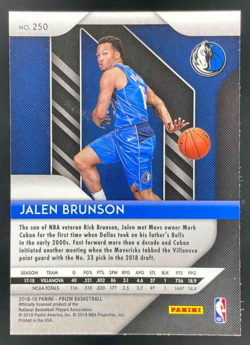 2018-19 Panini Prizm #250 Jalen Brunson RC - Image 2
