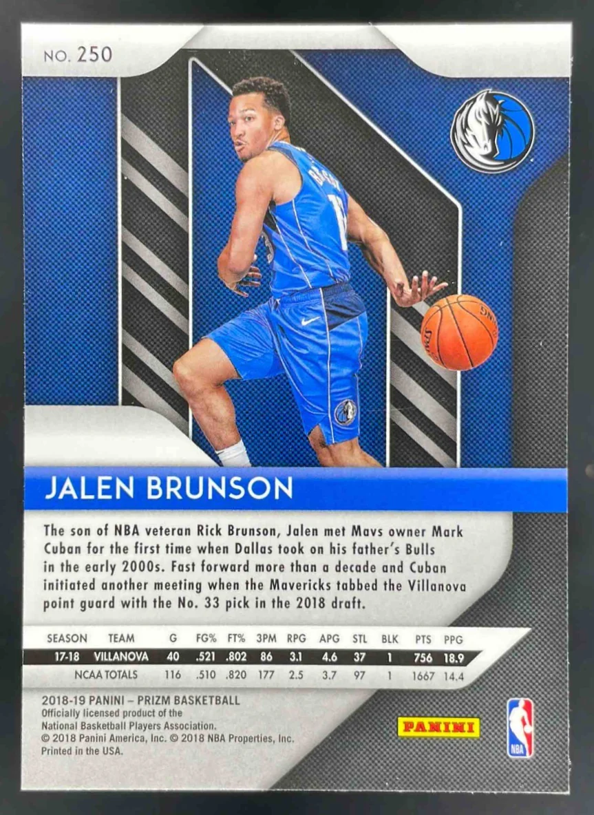 2018-19 Panini Prizm #250 Jalen Brunson RC - Image 2